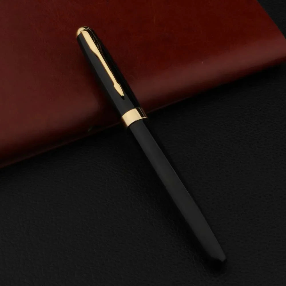 Metal Fountain Pen Black & Gold – Business Writing Pen for Office, School & Gifts