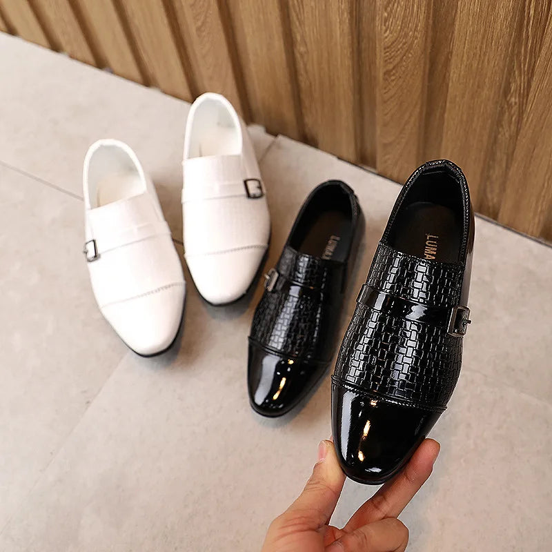 Kids PU Leather Dress Flats - Party, Wedding & Performance Shoes, Sizes 21-36