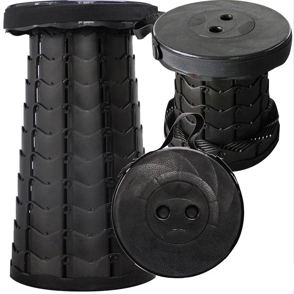 Portable Telescopic Folding Stool, Lightweight Plastic Camping & Fishing Seat, Queue Chair