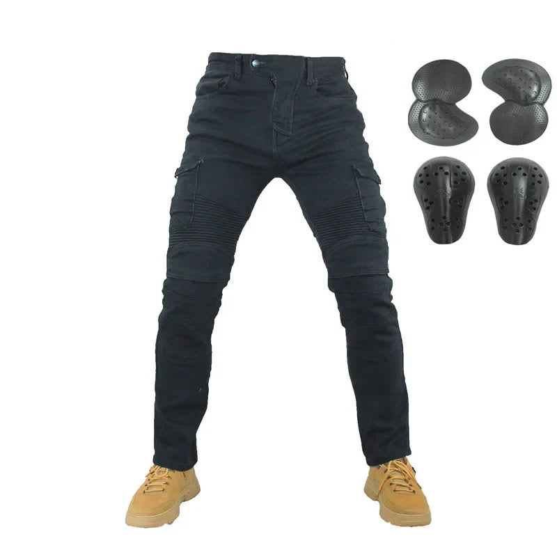 Men's Armored Motorcycle Jeans – Nylon & Cotton Riding Pants for Summer