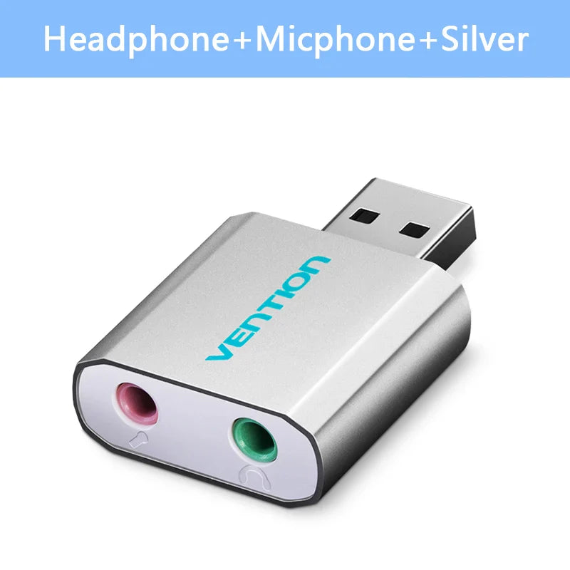 USB External Sound Card Adapter 3.5mm – Headphone & Mic USB Audio Interface for PC, Laptop, Mac, PS4, Chromebook, Raspberry Pi
