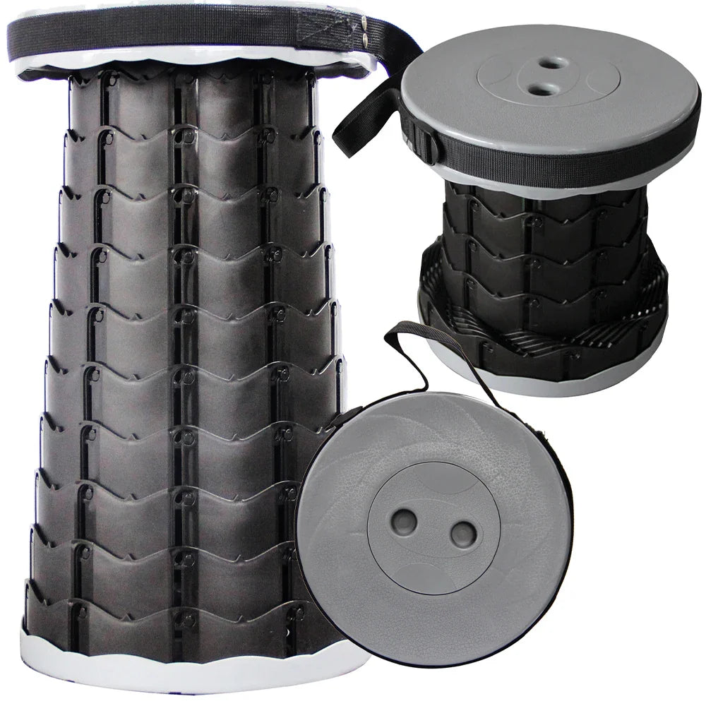 Portable Telescopic Folding Stool, Lightweight Plastic Camping & Fishing Seat, Queue Chair