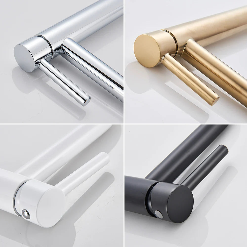 Single-Handle Basin Faucet Mixer Tap Single Hole Deck-Mount Matte Black Brushed Gold Bathroom Sink Tap
