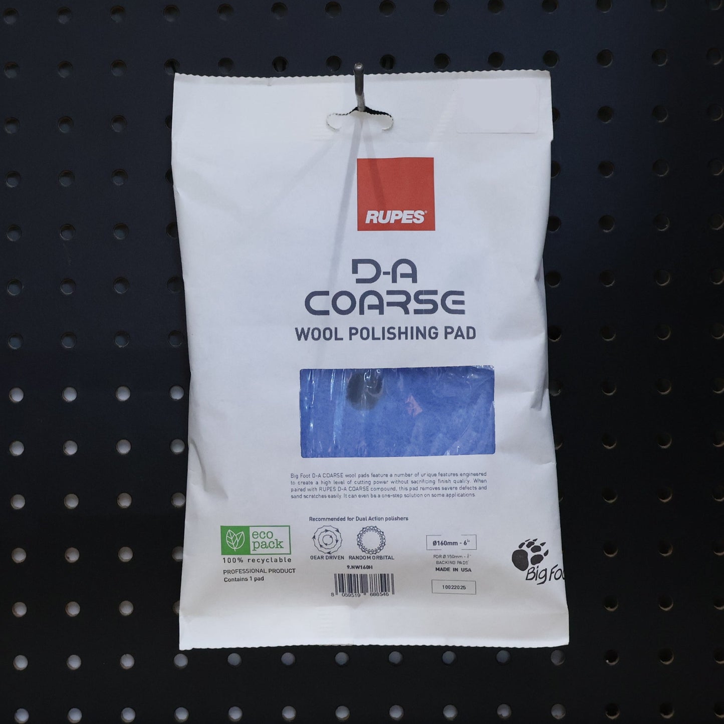 D-A COARSE Wool Polishing Pad 6" NEW VERSION