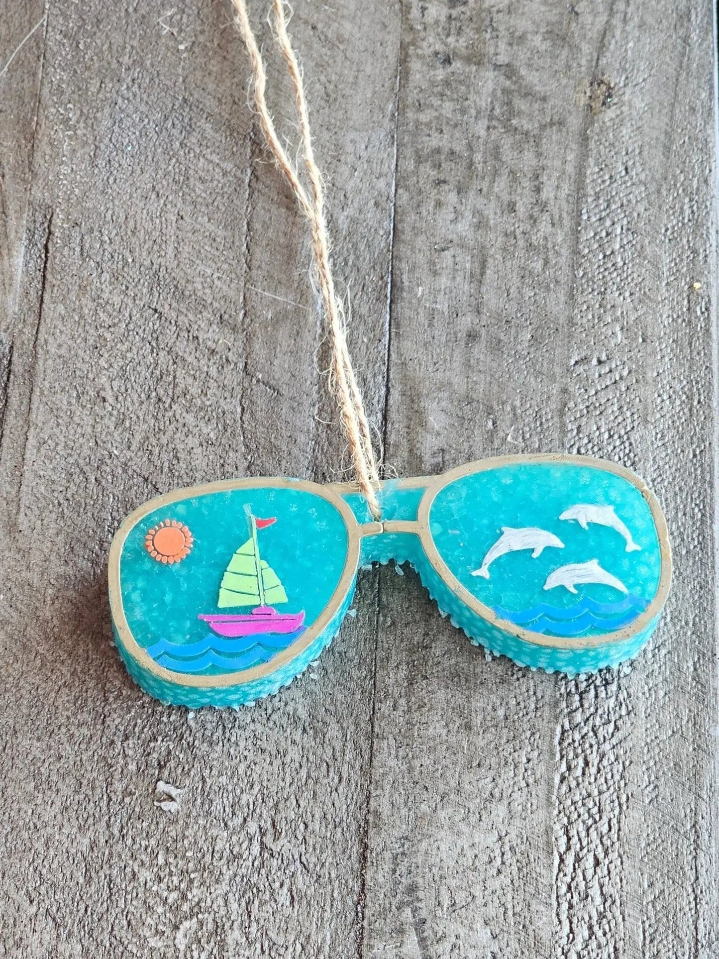 Ocean Scene Car Freshie – Handmade Beachy Aroma Bead Air Freshener