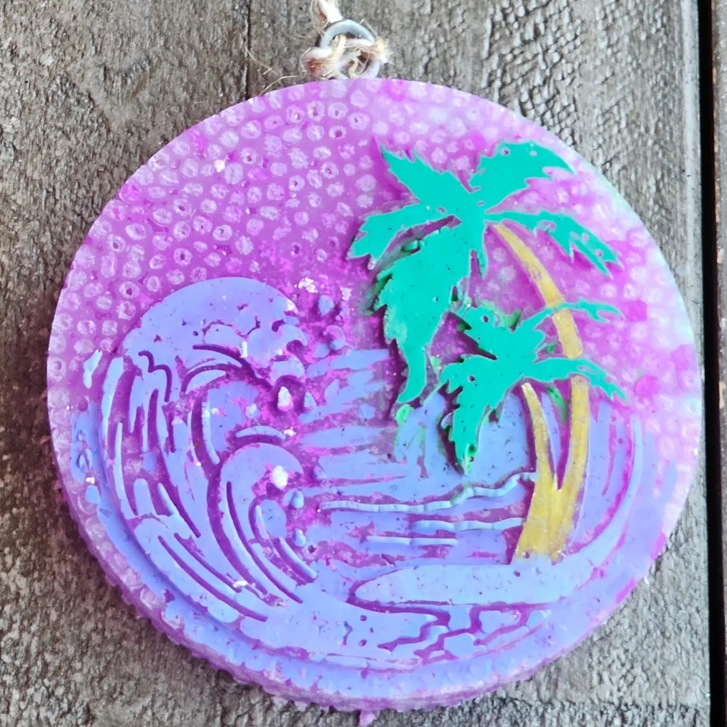 Ocean Scene Car Freshie – Handmade Beachy Aroma Bead Air Freshener