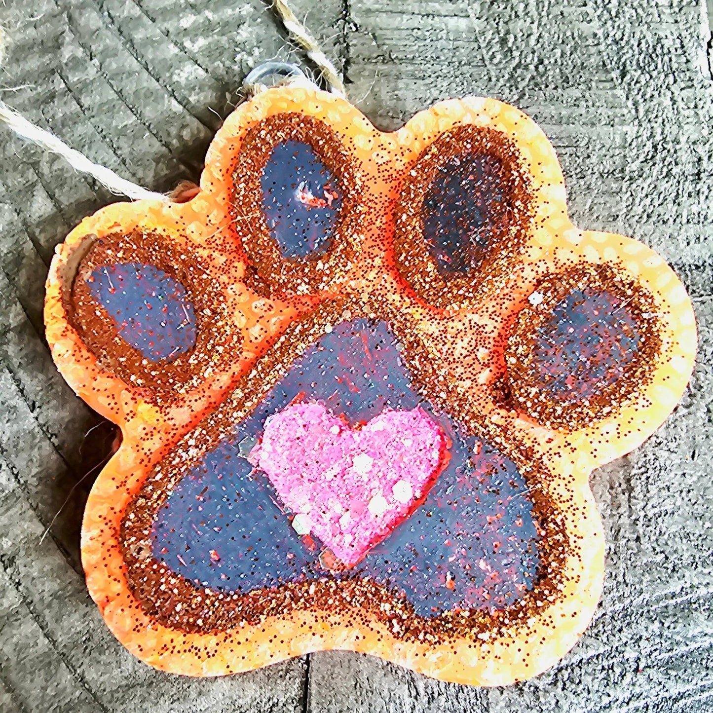 Paw Print Car Freshie – Handmade Pet Lover Aroma Bead Air Freshener