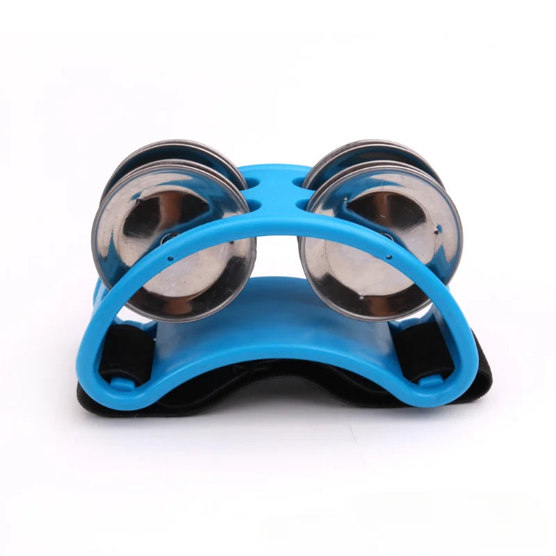 Mini Elliptical Tambourine Jingle Drum — Hand & Foot Percussion Instrument for Kids, Party & Karaoke