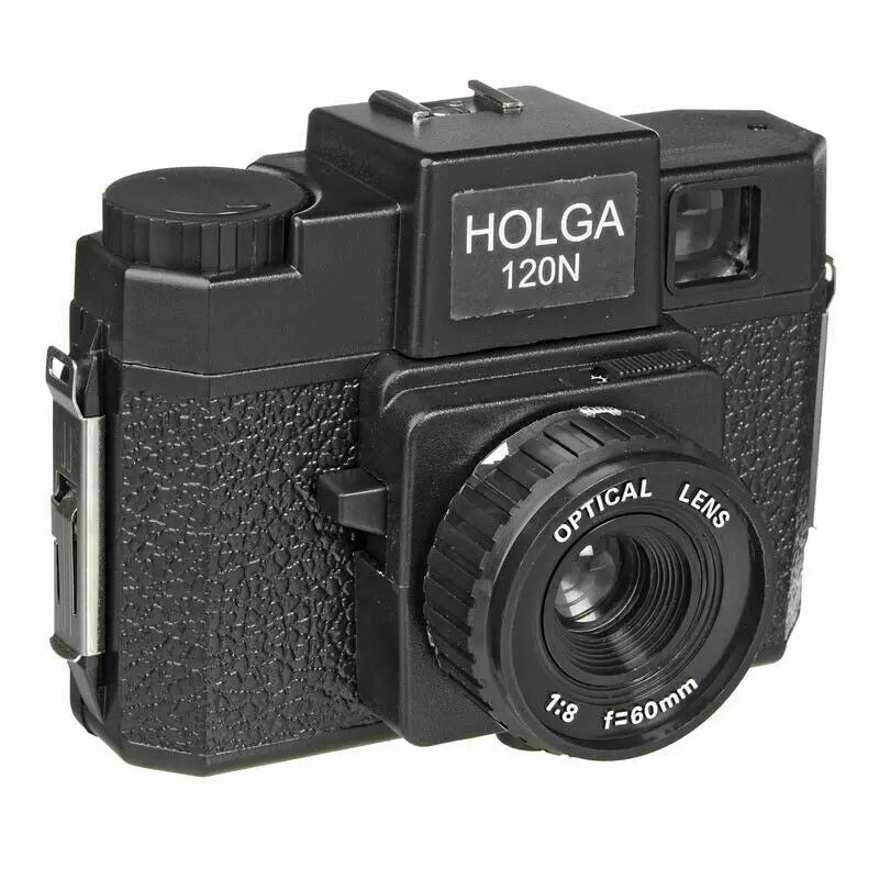 120 Medium Format Retro Lomo Film Camera - Manual Point & Shoot with Flash (Black)