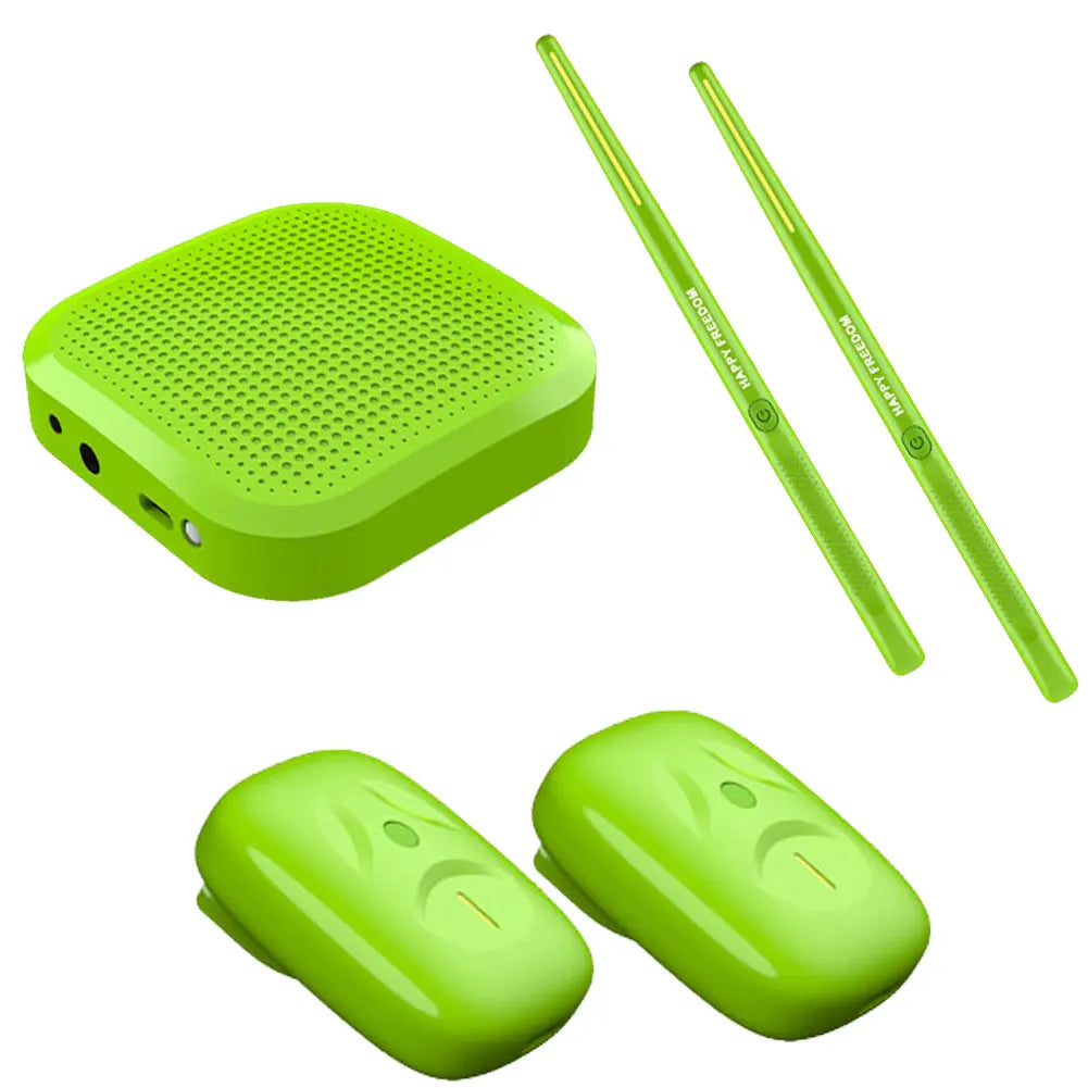 Portable Electronic Air Drumsticks Set with Pedals – 2-Piece Silent Virtual Drum Kit for Beginners, Kids & Adults