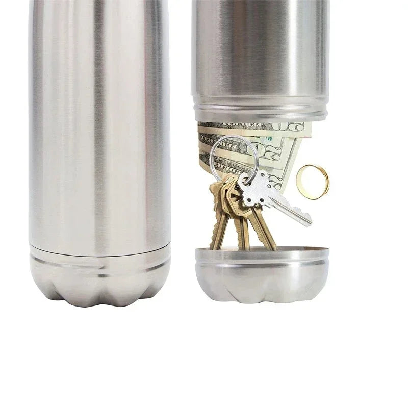 750ml (25.4 fl oz) Diversion Water Bottle Hidden Stash Safe Secret Pill Organizer Money Compartment with Key Ring