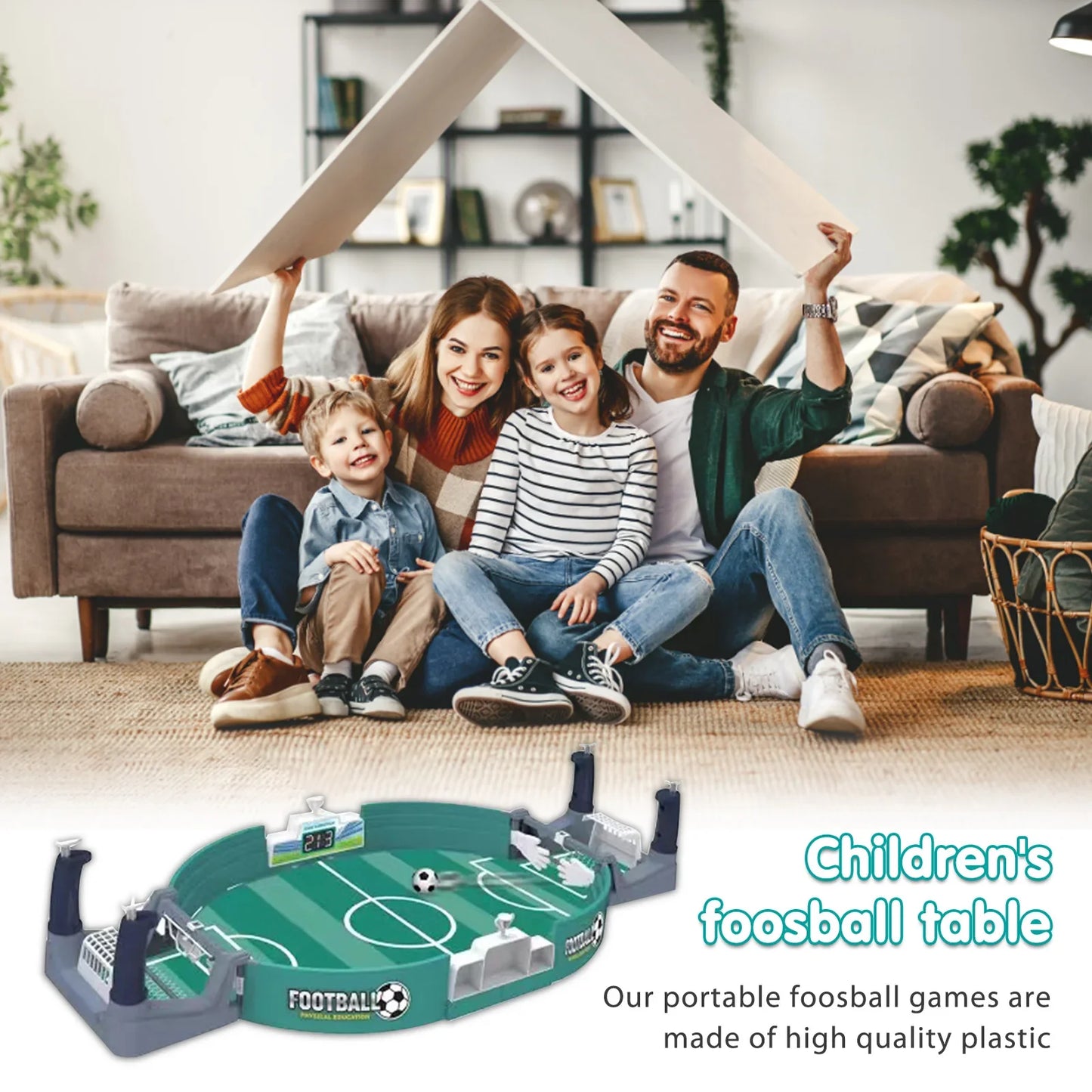 Portable Tabletop Foosball Game – 2-Player Mini Soccer Table for Kids & Family