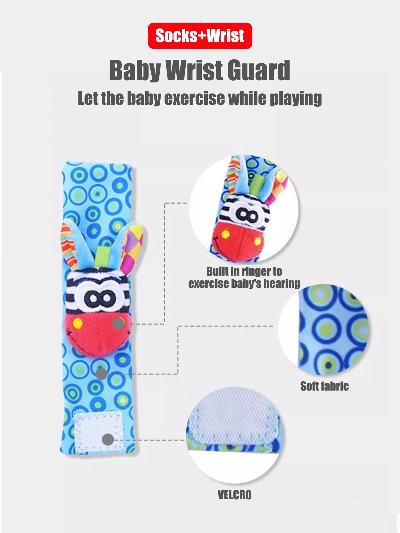 4-Pack Baby Wrist Rattle Socks – Infant Sensory Toy Socks 0-12 Months Unisex