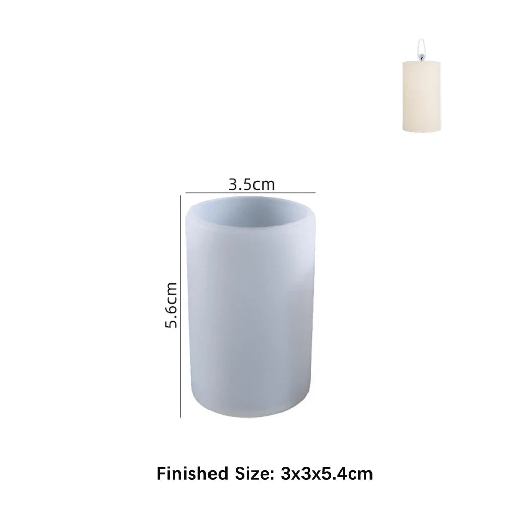 Cylinder Silicone Mold for 3D Scented Candle and Soap Making - DIY Resin, Wax & Plaster Crafts