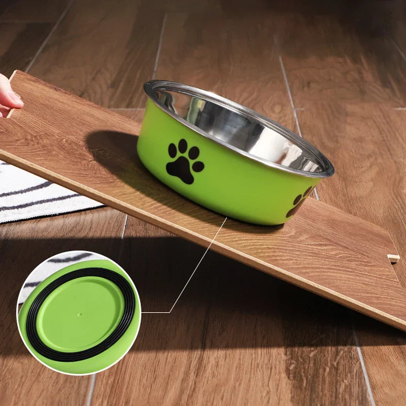 Non-Slip Stainless Steel Pet Bowl for Small Dogs & Cats - Food-Grade Water & Feeding Bowl (Multiple Sizes)