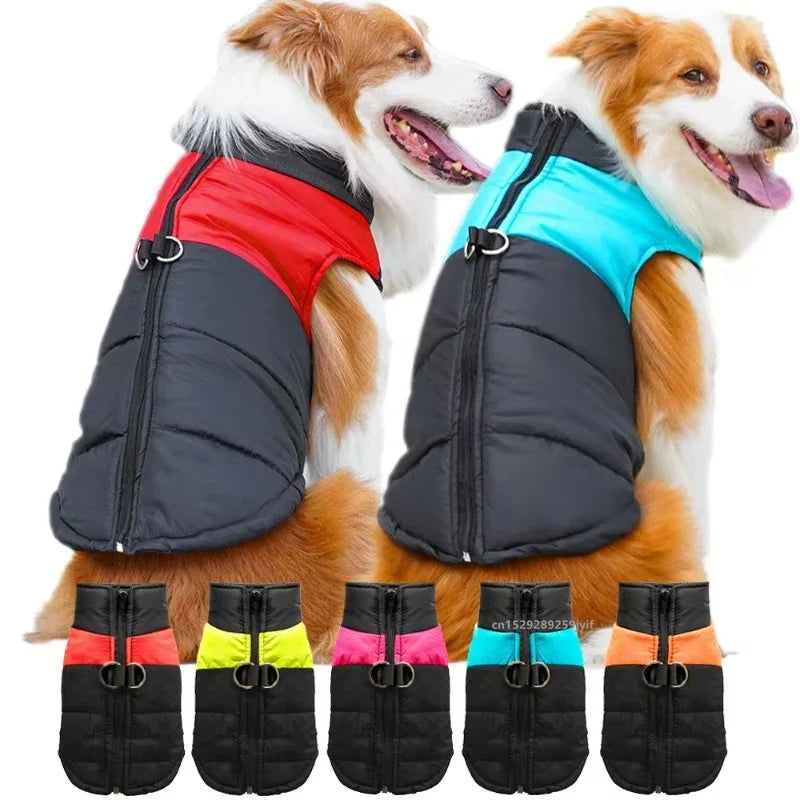 Waterproof Padded Dog Coat – Warm Winter Vest Jacket with Zipper for Small, Medium & Large Dogs