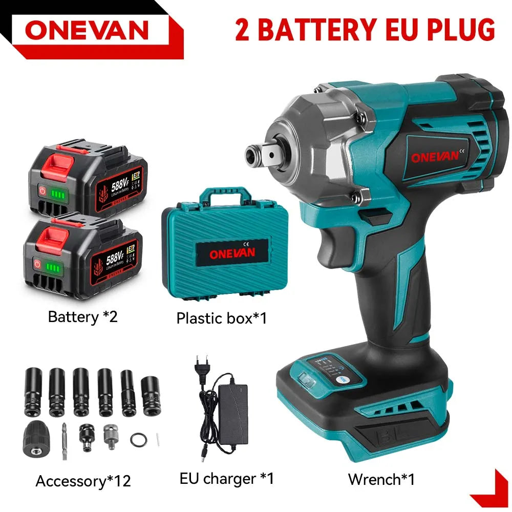 1200 N·m Brushless 1/2-Inch (12.7 mm) Cordless Impact Wrench – 18V Compatible, 3-Mode Portable Torque Tool