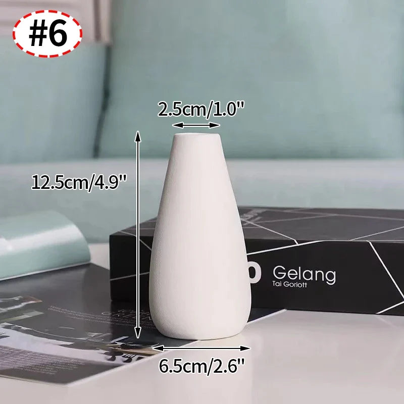 Ceramic Decorative Vase for Dried Flowers & Hydroponic Plants, Modern Table Ornament for Living Room Bedroom Office