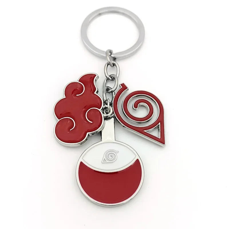 Anime Ninja Keychain Set: Kunai, Shuriken & Red Cloud Charms for Backpack, Car & Keys