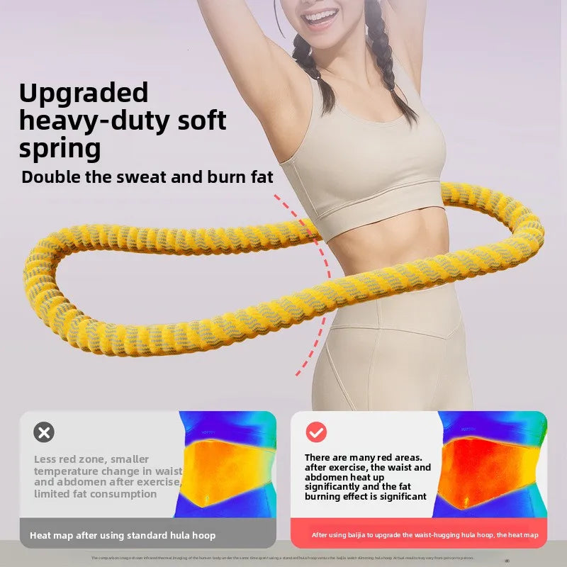 Weighted Soft-Padded Hula Hoop for Women - Waist Slimming & Core Workout, Home Fitness Hoop