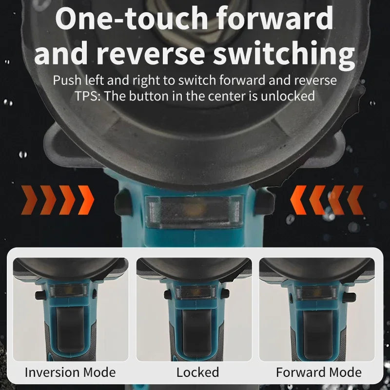 18V Brushless Cordless Impact Wrench 1000 N·m (737 lb·ft) High Torque Drill & Screwdriver