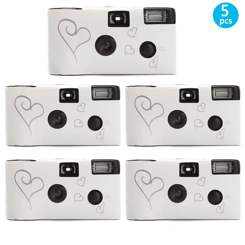 Retro 35mm Disposable Film Camera - 16 or 27 Exposures, Single-Use Party & Kids Gift (1-6 Pack)