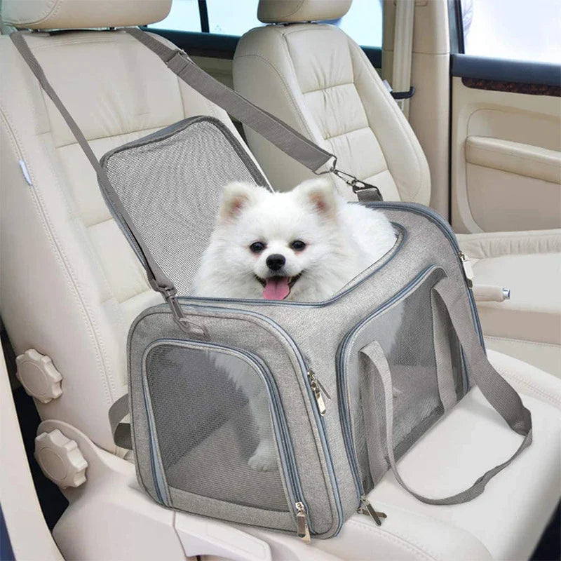 Portable Soft-Sided Pet Carrier Backpack for Dogs & Cats — Airline Approved, Foldable Nylon (M/L/XL)