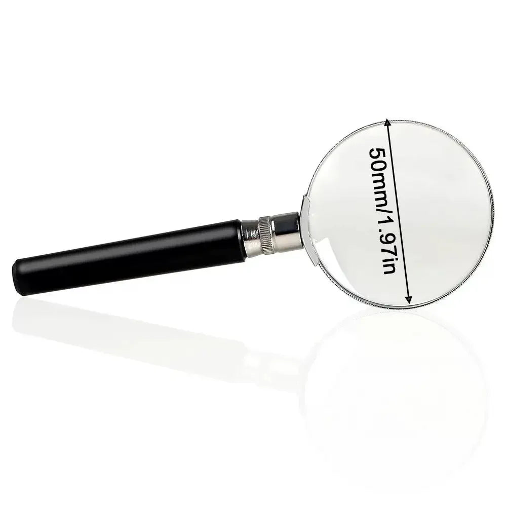 10X Handheld Magnifying Glass 50mm (1.97 in) Loupe for Jewelry, Coins & Stamps - Portable Optical Glass