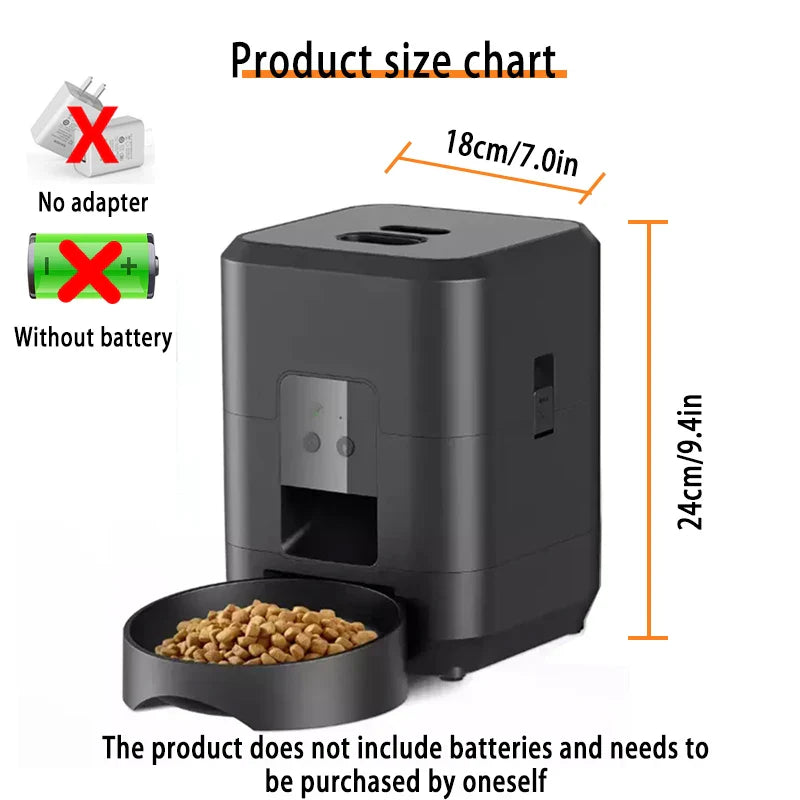 2L (2000g) Automatic Pet Feeder — Smart Programmable Food Dispenser for Cats & Dogs with Portion Control & Voice Recording