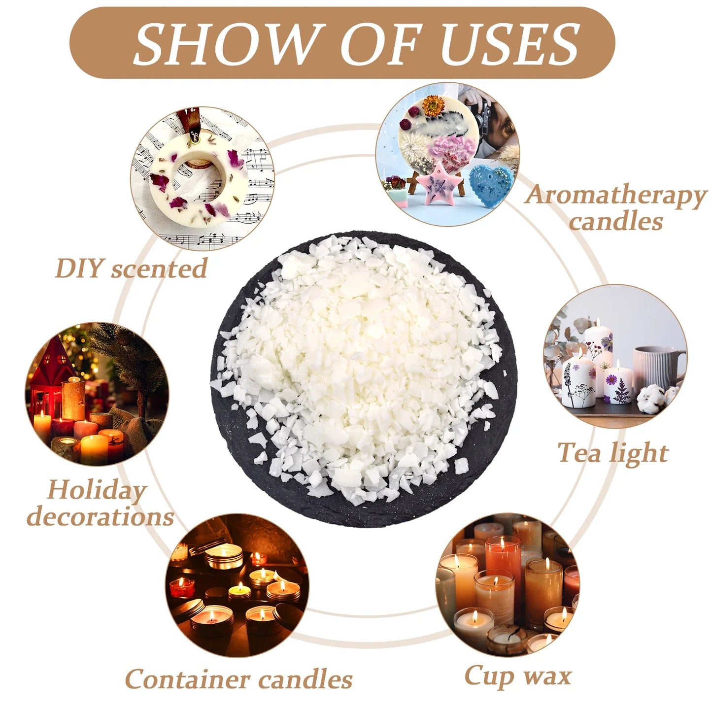 Additive-Free Natural Soy Wax Flakes for DIY Candle Making 50/100/250/500/1000 g