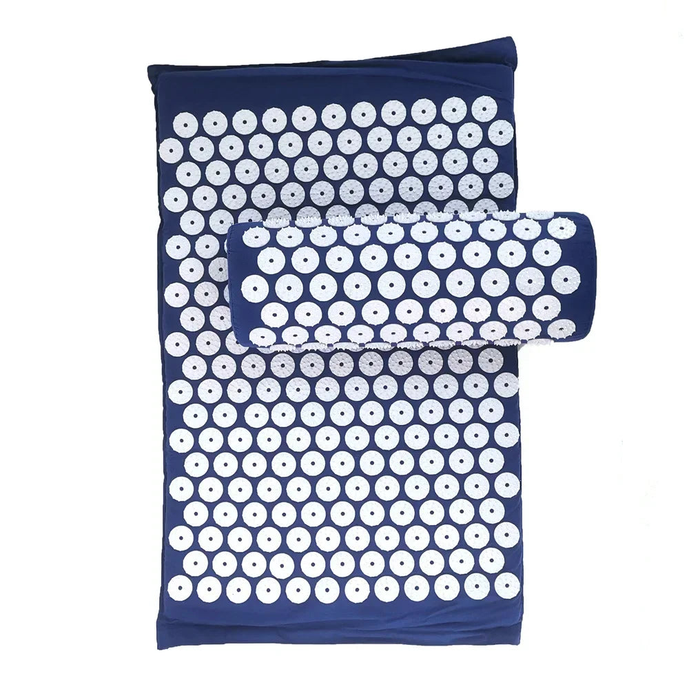 Acupressure Spike Mat & Pillow Set – 26 x 16 x 0.8 in (66 x 40 x 2 cm) Back & Neck Pain Relief Massage