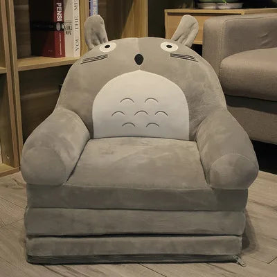 Foldable Kids Cartoon Sofa Bed — Plush Toddler & Baby Seat, Princess Nap Cushion