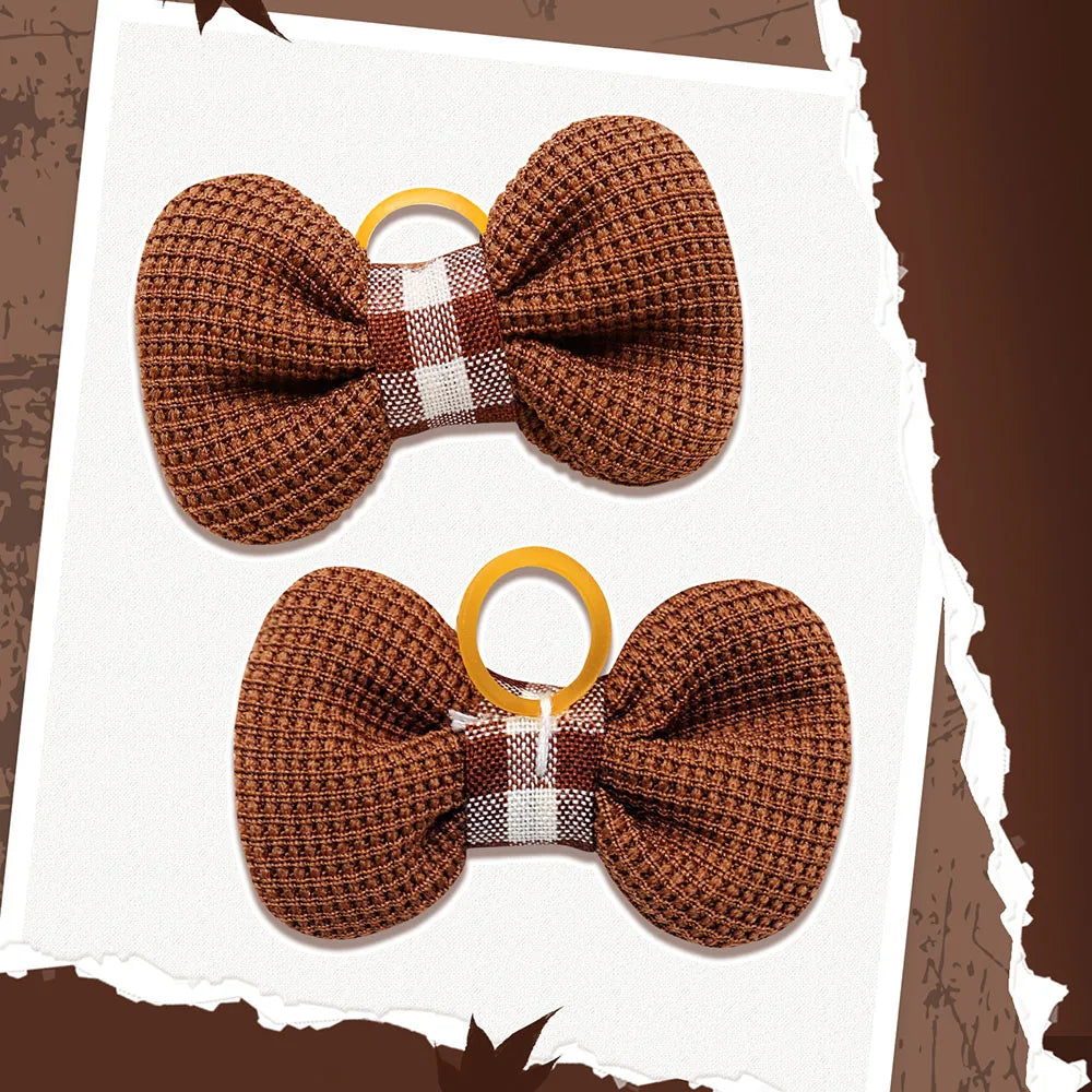 10-Pack Elastic Dog Hair Bows for Small Dogs & Cats — Cute Bowknot Grooming Accessories