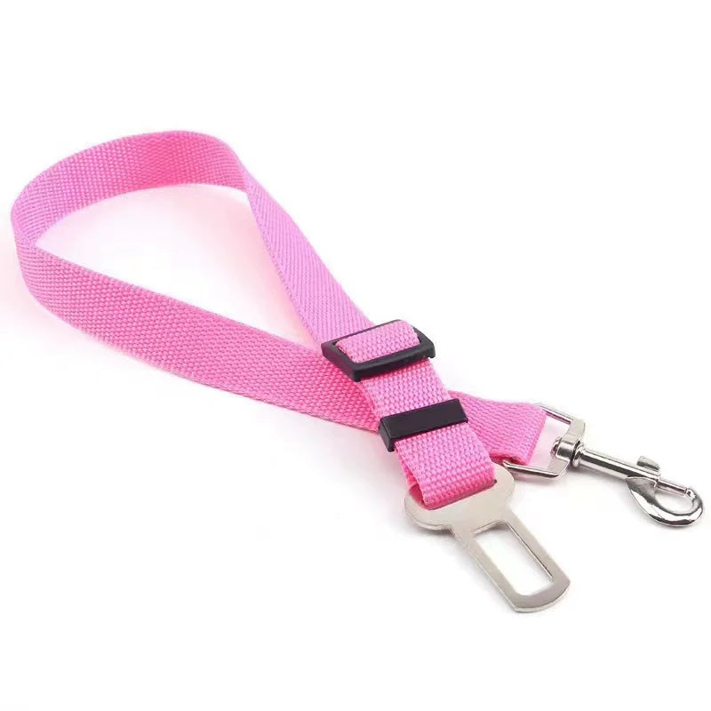 Two-in-One Pet Car Seat Belt Leash Adjustable Nylon Dog Seatbelt Harness for Backseat Safety