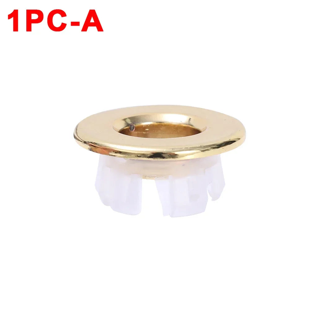 Sink Overflow Ring Cover 1/2/4-Pack Plastic Basin Overflow Hole Trim for Bathroom and Kitchen - Fits 22-24mm & 47-48mm Apertures