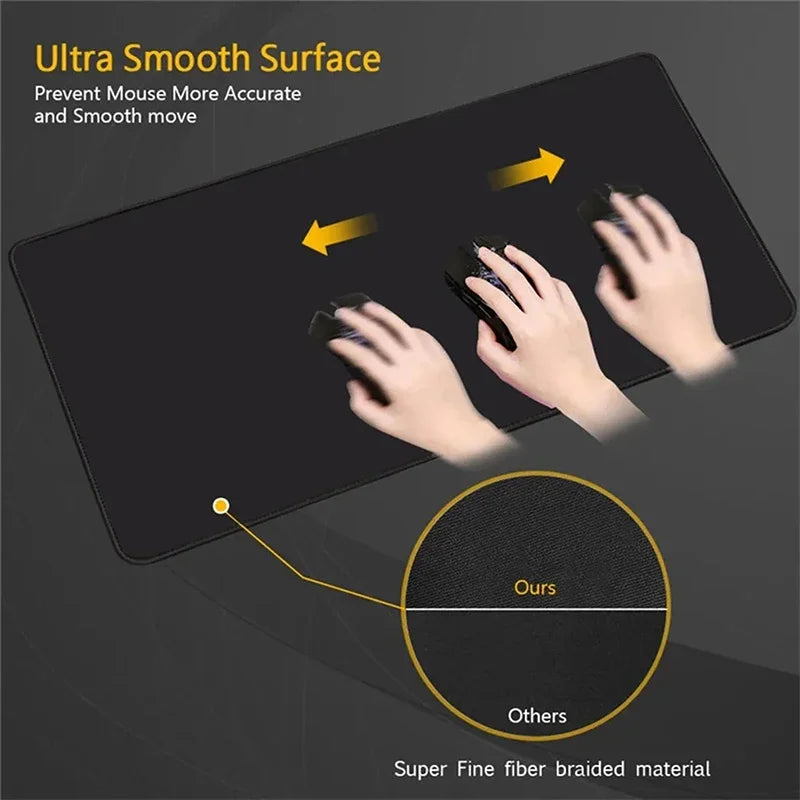 Black and White Topographic Map XXL Mouse Pad — Extra Large Gaming Desk Mat for Keyboard and Mouse