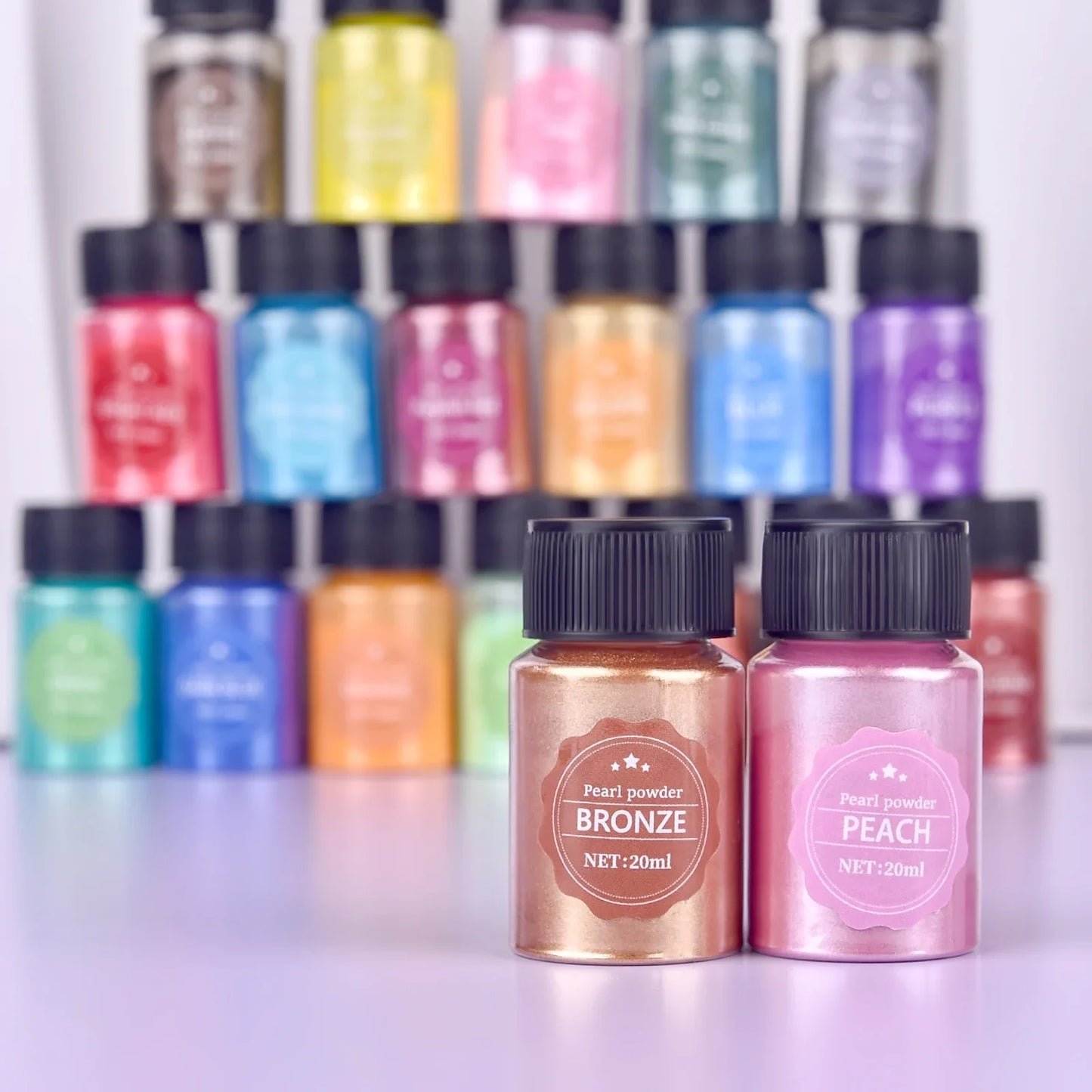 20ml (0.68 fl oz) Pearlescent Mica Powder - Pearl Pigment for Resin, Jewelry, Candles & Nail Art