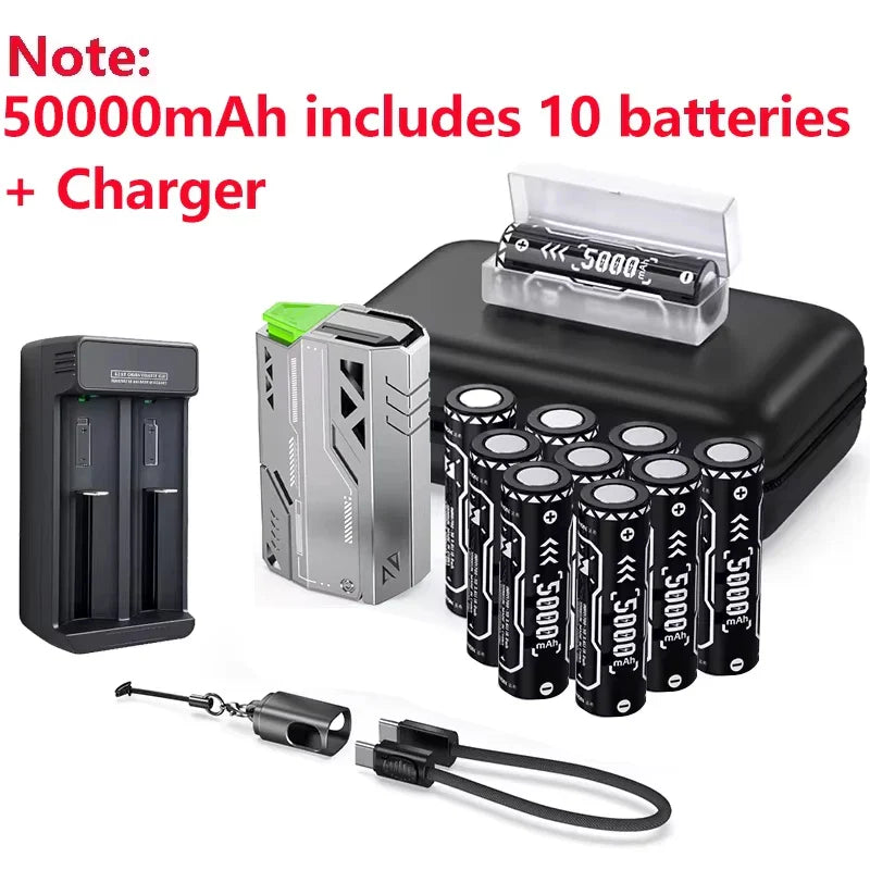 Detachable Power Bank 10,000–50,000mAh | 22.5W Fast Charge Replaceable Battery Pack with Built-In Cable