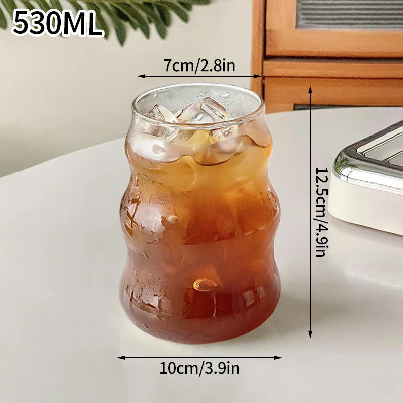 Aesthetic Glass Tumbler 865ml (29.2oz) — Iced Coffee, Latte, Water & Cocktail Cup