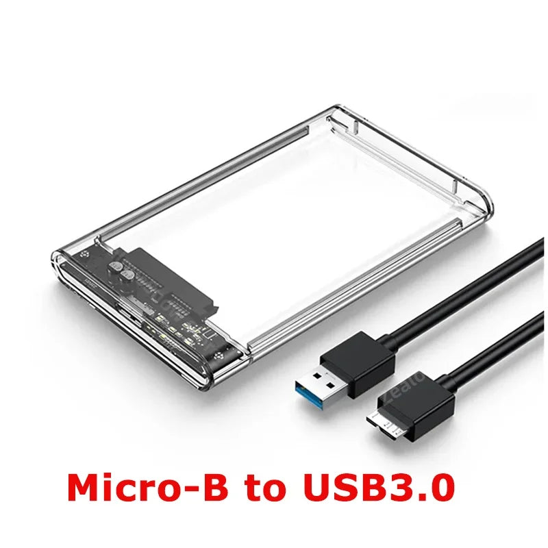 2.5-Inch Transparent USB 3.0 SATA HDD/SSD Enclosure, 5 Gbps UASP, Tool-Free Plug-and-Play