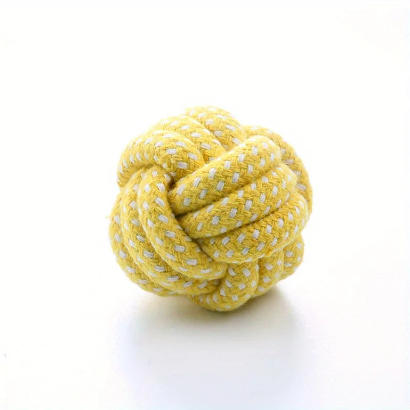 Candy-Colored Cotton Rope Ball Chew Toy for Dogs & Cats — Durable Tug & Fetch Pet Toy