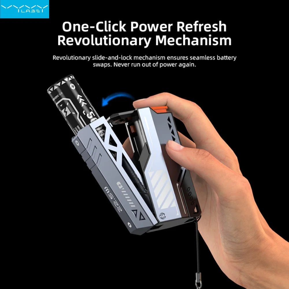 Detachable Power Bank 10,000–50,000mAh | 22.5W Fast Charge Replaceable Battery Pack with Built-In Cable