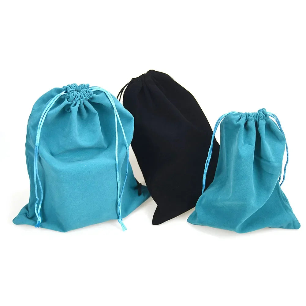 Portable Drawstring Fishing Reel Pouch – Flannel Reel Bag for Tackle, Protective Storage (S/M/L)