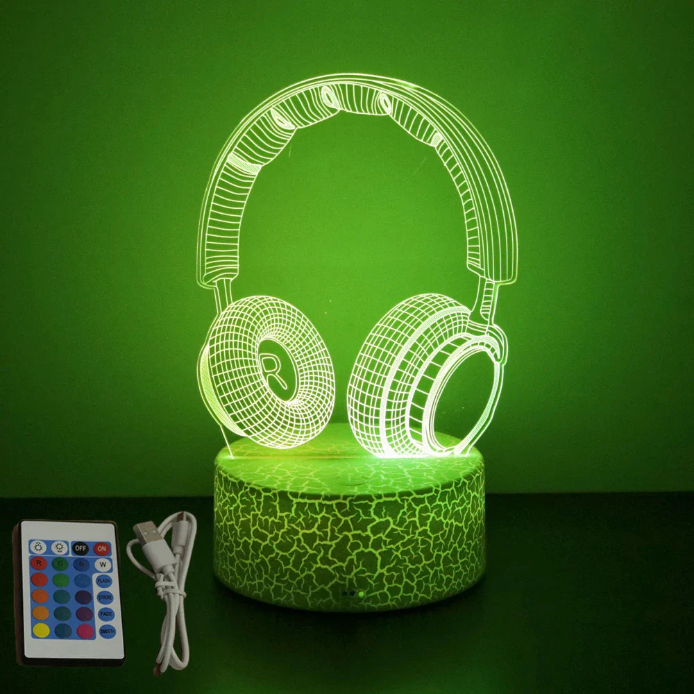 Neon Gamer 3D LED Night Light RGB – Gaming Table Lamp for Kids, Bedroom & Gamer Room