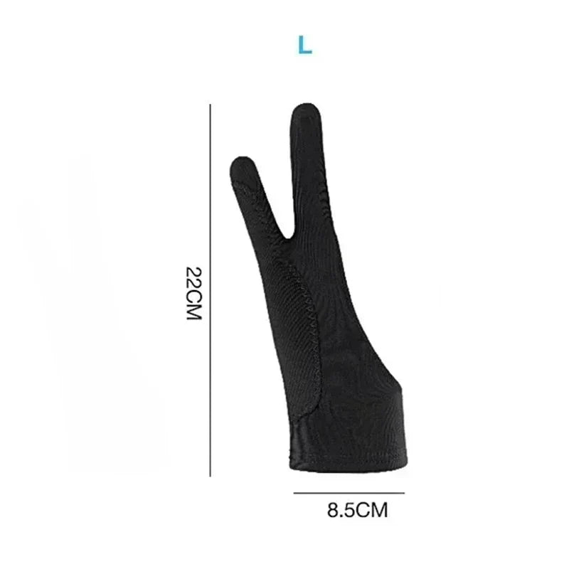 Two-Finger Drawing Glove — Anti-Fouling Anti-Touch Artist Glove for Graphics Tablet & iPad (Left or Right Hand)