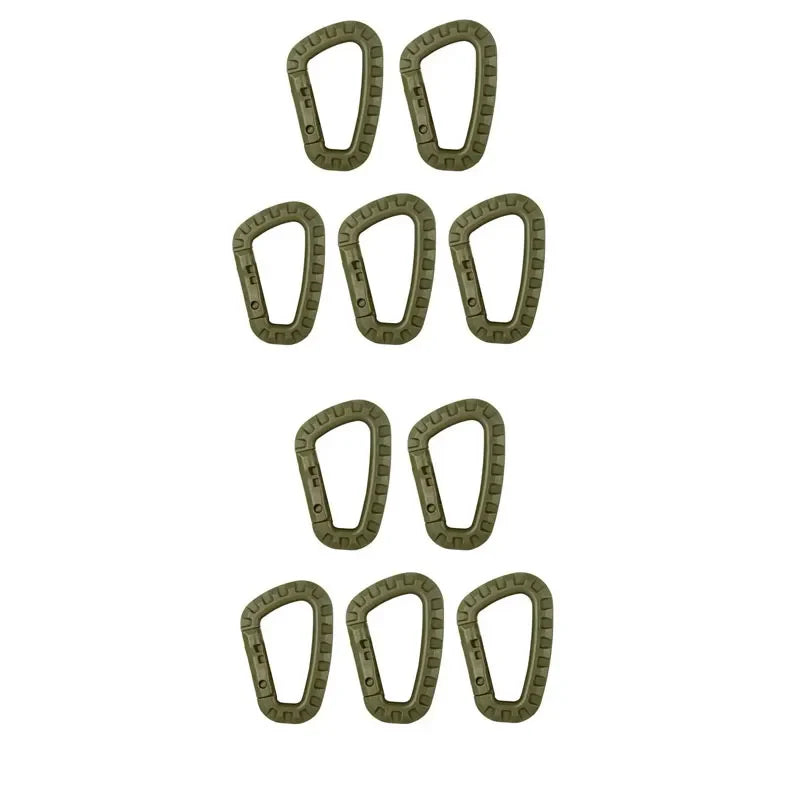 Tactical Carabiner D-Ring Clips for Backpack & Keychain - 1-10 Pack