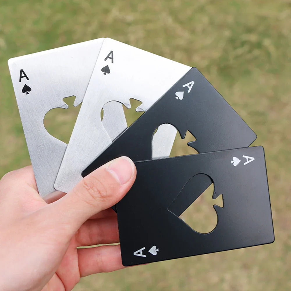 Stainless Steel Playing Card Bottle Opener (Spade Design) – Slim Credit Card Beer & Wine Opener
