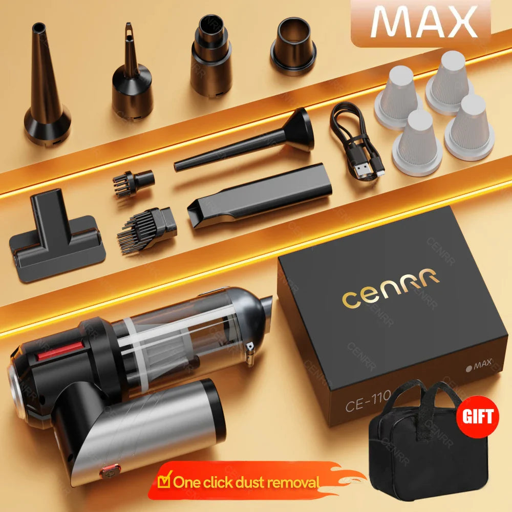 Mini Cordless Handheld Car Vacuum Cleaner & Blower - 998000PA Strong Suction, USB-C Rechargeable, Portable