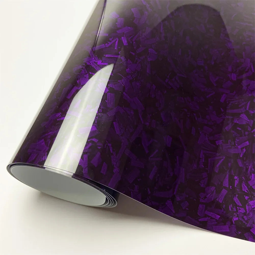 Glossy Laser Forged Carbon Fiber Vinyl Wrap Self-Adhesive Waterproof Car Film - 10/20/30/50 cm x 152 cm (3.94/7.87/11.81/19.69 in x 59.84 in)
