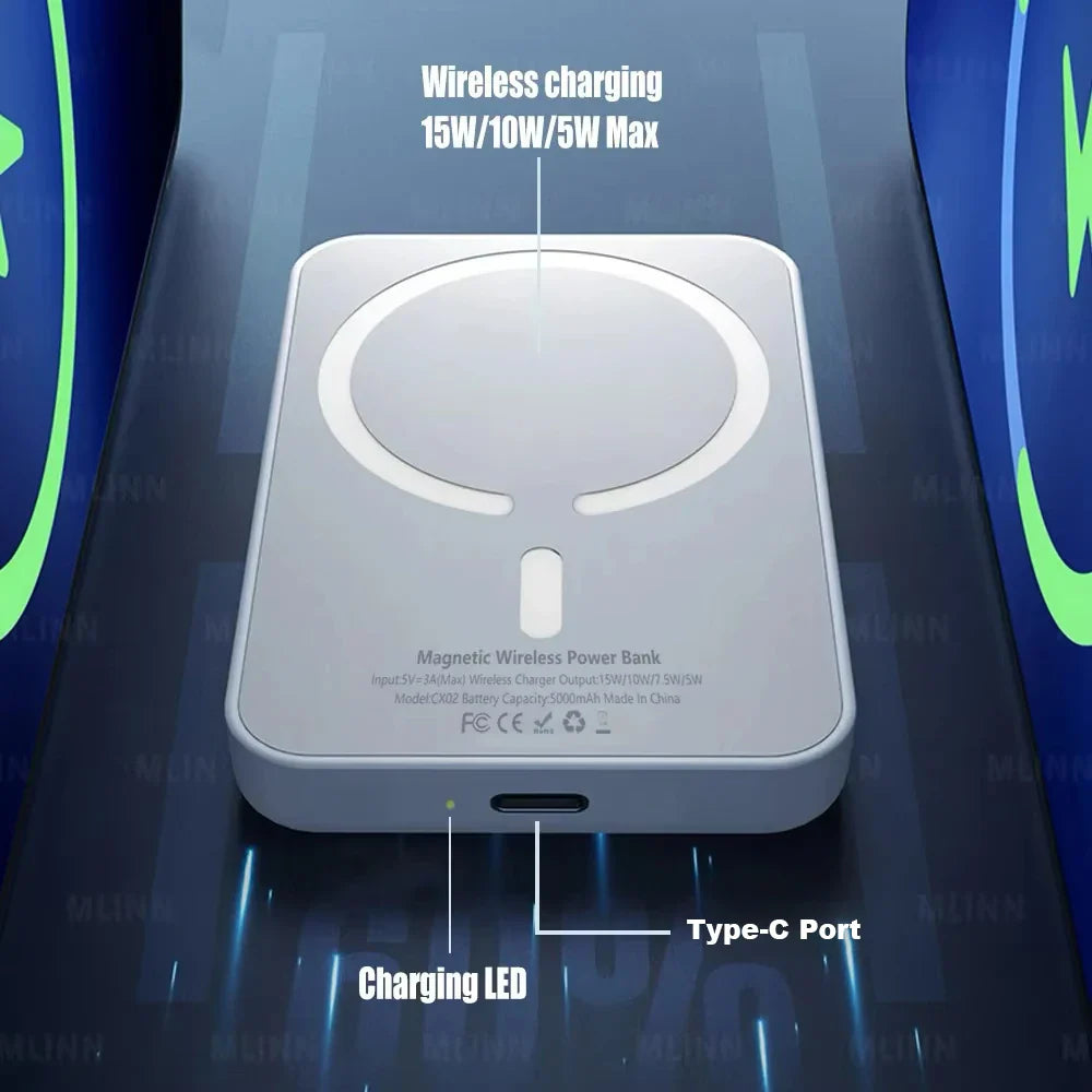 MagSafe Magnetic Wireless Power Bank 15W Portable Battery Pack for iPhone 5000/10000mAh